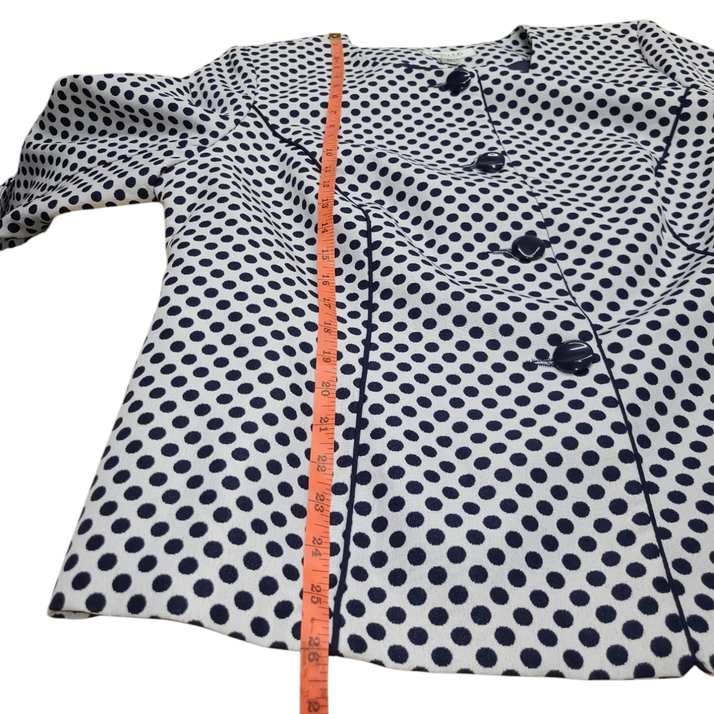 DANILLO BLAZER WOMENS SIZE 16W BLUE WHITE POLKA-DOT - Picture 7 of 11